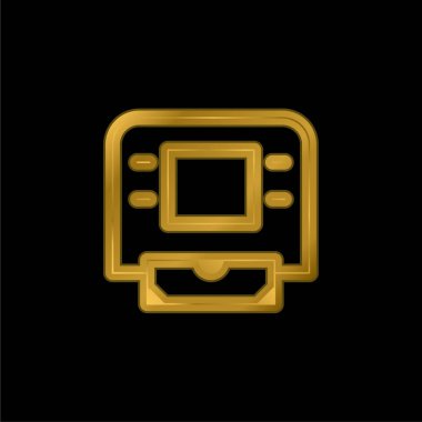 ATM Altın Kaplama Metal Simge veya logo Vektörü