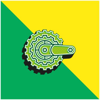 Bisiklet Yeşil ve Sarı Modern 3D vektör simgesi logosu