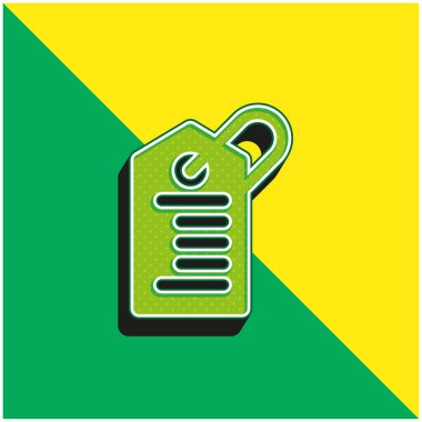 Barkod Etiketi Yeşil ve Sarı 3D vektör simgesi logosu