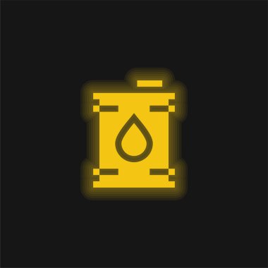 Barrel yellow glowing neon icon clipart