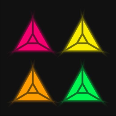 Ametist dört renk parlayan neon vektör simgesi