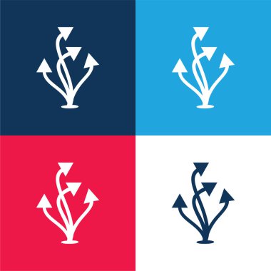 Ascending Arrows Group blue and red four color minimal icon set clipart