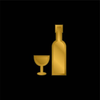 Şişe ve cam kaplama metalik simge veya logo vektörü