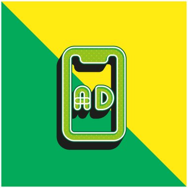 Yeşil ve sarı modern 3D vektör simgesi logosu