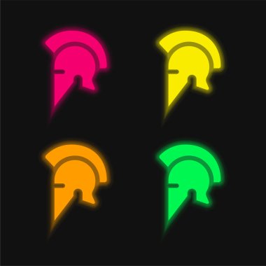 Ares four color glowing neon vector icon clipart