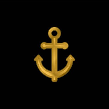 Çapa altın kaplama metalik simge veya logo vektörü