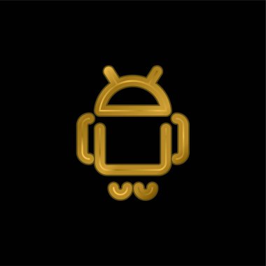 Android Logo altın kaplama metalik simge veya logo vektörü