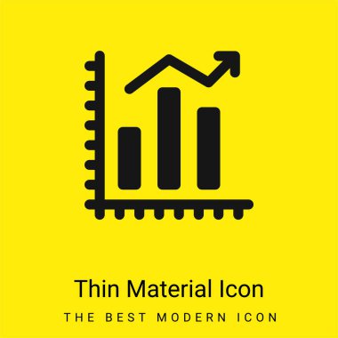 Bar Chart minimal bright yellow material icon clipart