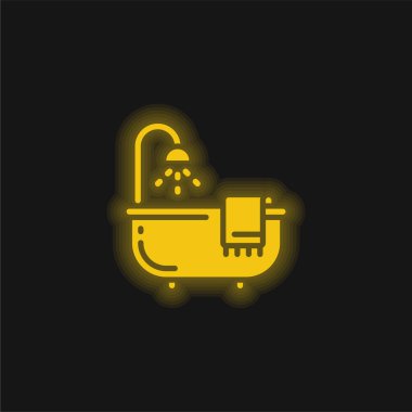 Küvet sarısı parlak neon ikonu