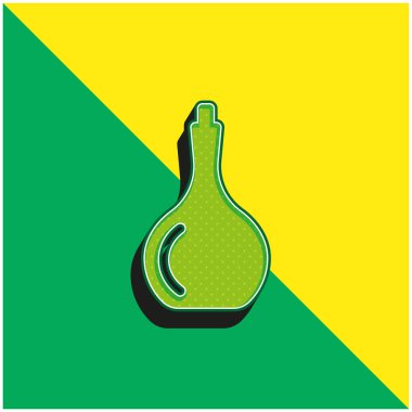 Big Bottle Green and yellow modern 3d vector icon logo clipart