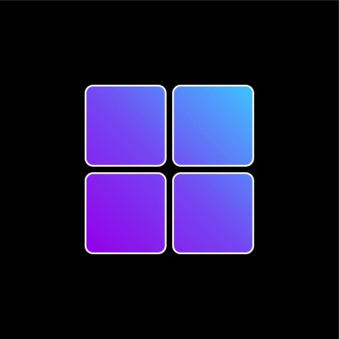 4 Rounded Squares blue gradient vector icon clipart