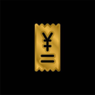 Altın kaplama metalik simge veya logo vektörü