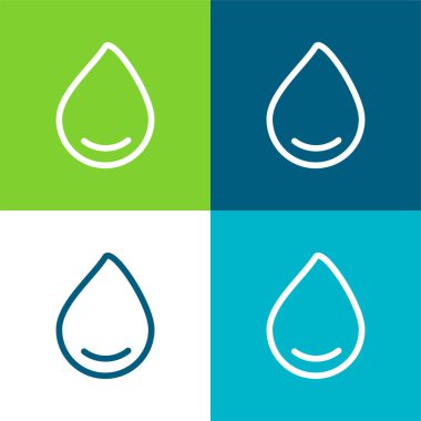 Big Drop Of Water Flat four color minimal icon set clipart
