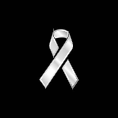 Farkındalık Kurdele gümüş kaplama metalik simge