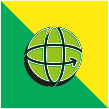 360 Yeşil ve sarı modern 3D vektör simgesi logosu