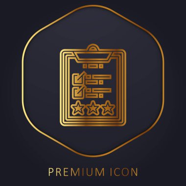 Assessment golden line premium logo or icon clipart