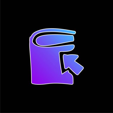 Bir ok mavi eğimli vektör simgesi ile kitap eli çizilmiş