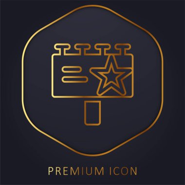 Billboard golden line premium logo or icon clipart