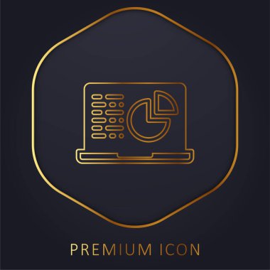 Analitik altın çizgi prim logosu veya simgesi