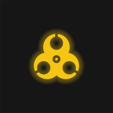 Biyolojik tehlike sarı parlayan neon simgesi