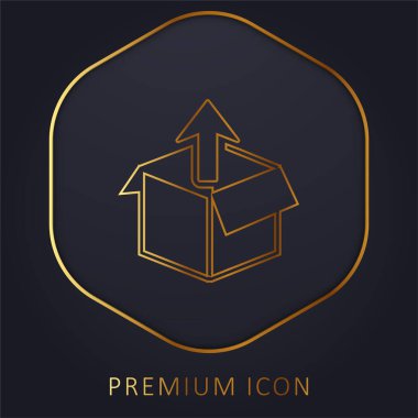 Kutu Çık Altın Satır prim logosu veya simgesi