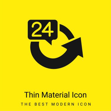 24 Hours minimal bright yellow material icon clipart