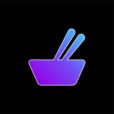 Bowl ve Chopsticks mavi gradyan vektör simgesi