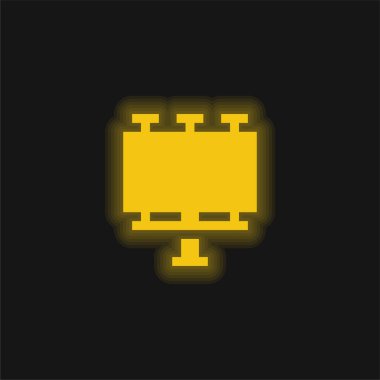 Billboard sarı parlak neon simgesi