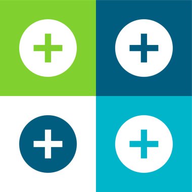 Düz dört renk simgesi seti ekle