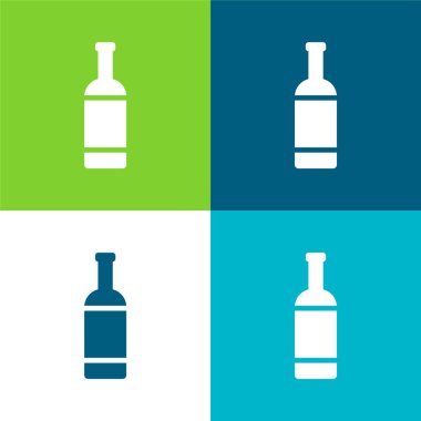 Şişe Düz 4 renk en küçük simge kümesi