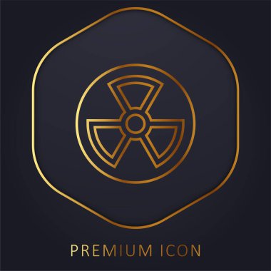 Atomik altın çizgi prim logosu veya simgesi
