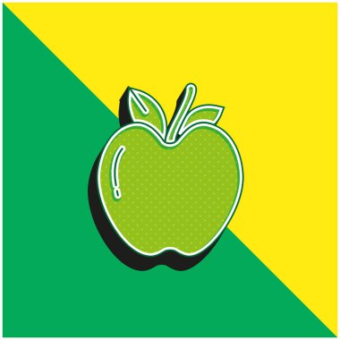 Apple Green ve sarı modern 3d vektör simgesi logosu
