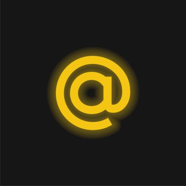Sembol sarı parlak neon ikonunda