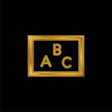 Karatahta altın kaplama metalik simge veya logo vektörü