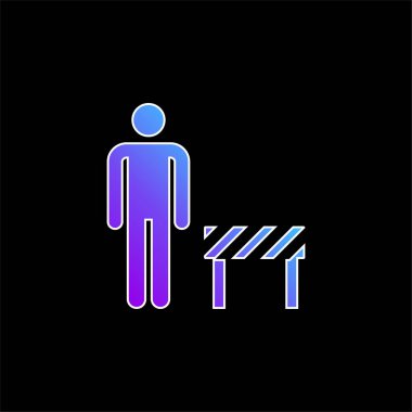 Bariyer mavi gradyan vektör simgesi