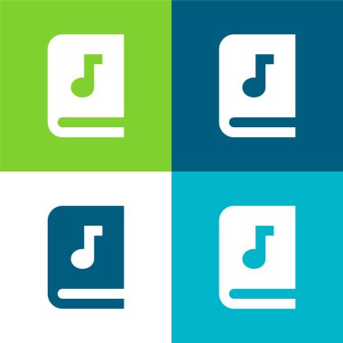 Audiobook Düz 4 renk en küçük simge seti