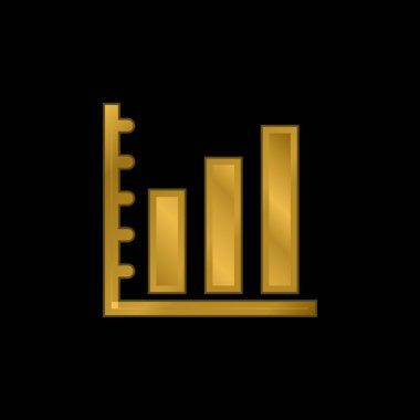 Ticari altın kaplama metalik simge veya logo vektörü için Çubuk Grafikleri Yükseltiliyor