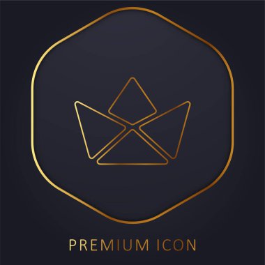 Tekne altın çizgisi prim logosu veya simgesi