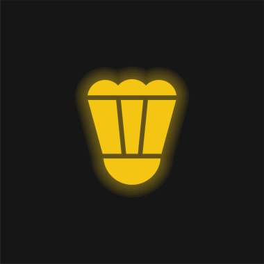 Badminton sarı parlak neon simgesi