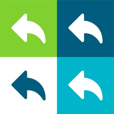 Geri Düz 4 renk en küçük simge kümesi