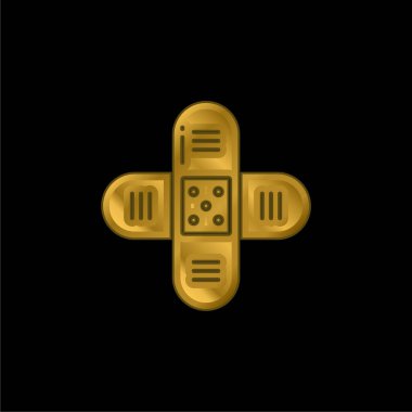 Bandaj altın kaplama metalik simge veya logo vektörü