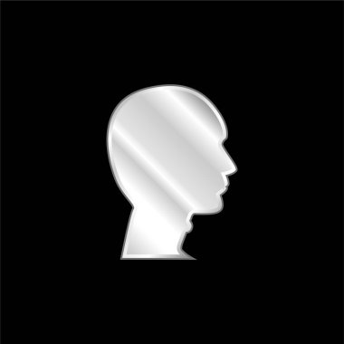 Kel Adam Kafası gümüş kaplama metalik simge