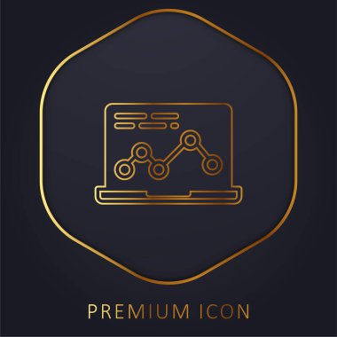 Analitik altın çizgi prim logosu veya simgesi