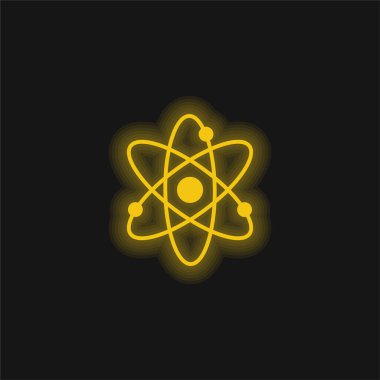 Atom sarısı parlak neon simgesi