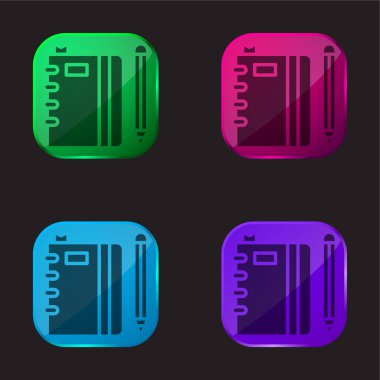 Dört renkli cam düğme simgesi