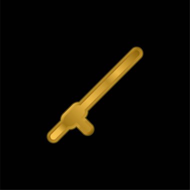 Baton gold plated metalic icon or logo vector clipart