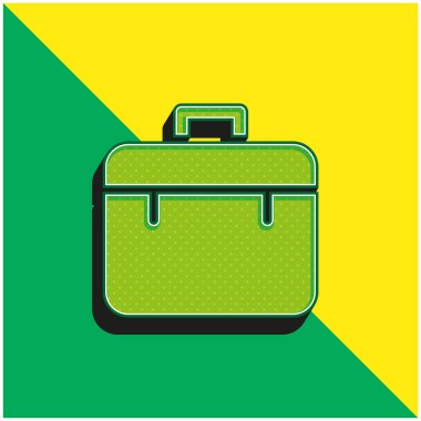 Evrak çantası Yeşil ve sarı modern 3d vektör simgesi logosu