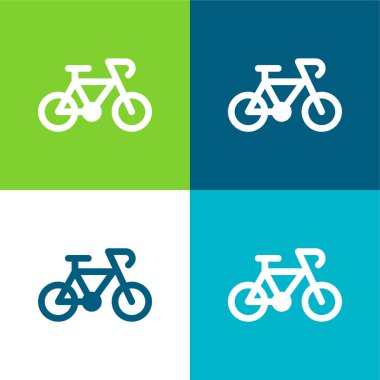 Motosiklet Düz 4 renk simgesi seti