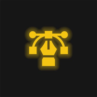 Yay sarı parlak neon simgesi