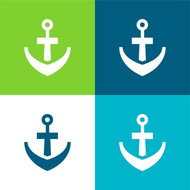 Anchor Düz 4 renk en küçük simge kümesi